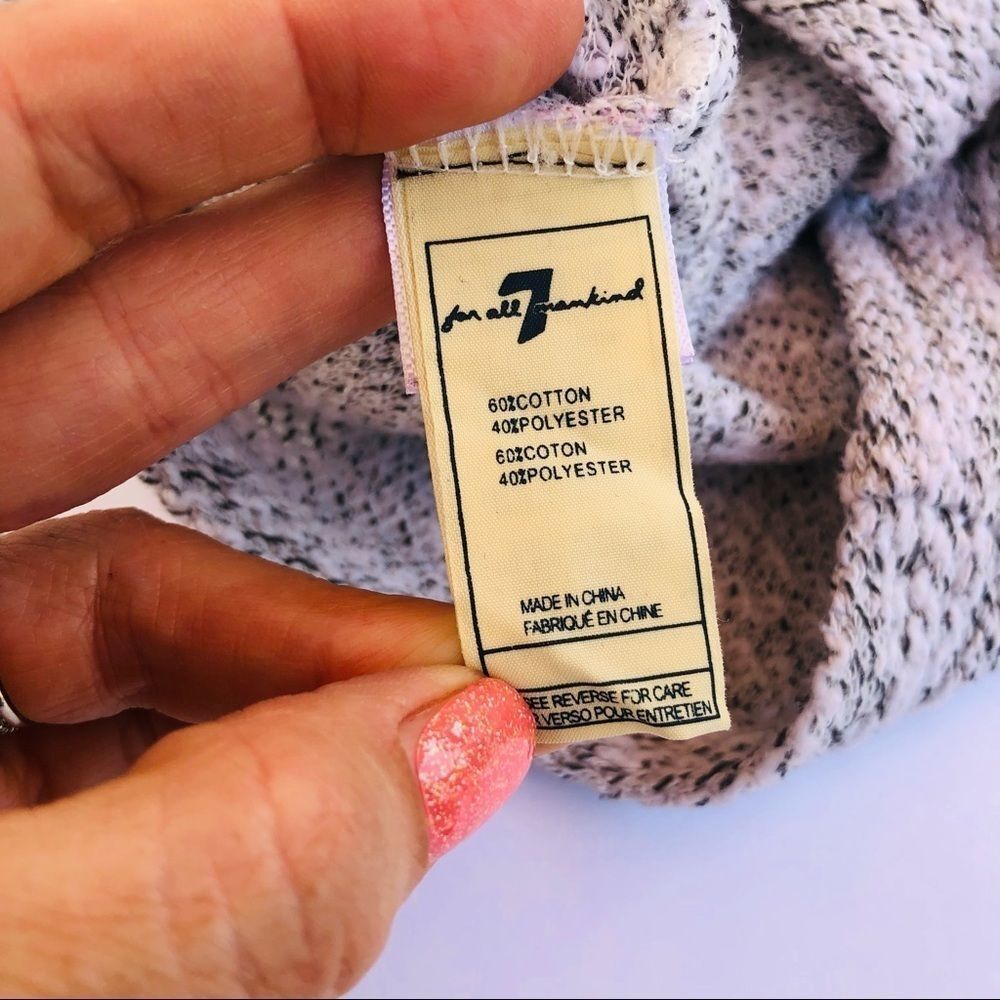 7 For All Mankind Girls White Black Sweater Top - Picture 7 of 7